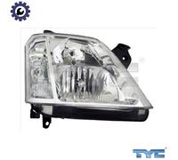 TYC Headlight 20-0337-05-2 Right LHD Europe Edition for Opel Meriva A (X03) 2003-2010