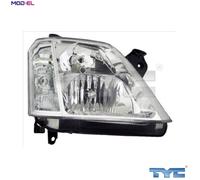 TYC Headlight 20-0337-05-2 Right LHD Europe Edition for Opel Meriva A (X03) 2003-2010