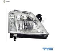 TYC Headlight 20-0337-05-2 Right LHD Europe Edition for Opel Meriva A (X03) 2003-2010