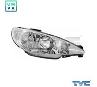 Right Headlight Peugeot:206,SW,CC 6205S9