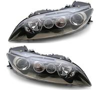Headlight 2pcs A Pair Headlight For Mazda 6 For Mazda6 2003-2015 Front Bumper Headlight Headlamp Assembly Head Light Head Lamp Light Covers(Gold black)