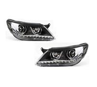 Headlight Assemblies For Tiguan LED Headlight 2007-2012 DRL Head Lamp Angel Eye Hid Option Bi Xenon Auto Accessories Headlight Dust Cover(Headlight No Bulb)