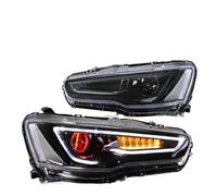 Headlight Assembly 2008-2017 For Mitsubishi For Lancer For Evo X Headlights With Dual Beam Projector Assembly Headlamp(Black with demon eye)
