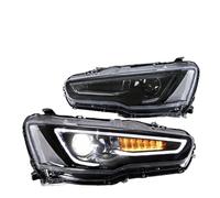 Headlight Assembly 2008-2017 For Mitsubishi For Lancer For Evo X Headlights With Dual Beam Projector Assembly Headlamp(Black no demon eye)