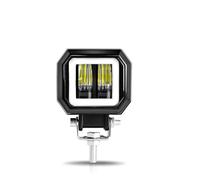 Headlight Assembly 3INCH 20W LED Angel EyeWork Light Bar Spot Lamp Offroad CarBoat Truck SUv Pickup 12V 24V DrivingFog Lamp Headlight Assembly Headlamp(1X SQUARE WHITE)