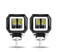 Headlight Assembly 3INCH 20W LED Angel EyeWork Light Bar Spot Lamp Offroad CarBoat Truck SUv Pickup 12V 24V DrivingFog Lamp Headlight Assembly Headlamp(2X SQUARE WHITEAMBER)
