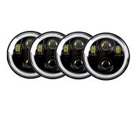 Headlight Assembly For BMW 325i 528i 535i 735i E30 4X 5-3/4 5.75" LED Headlight For DRL Turn Lights Headlights(Black)