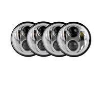 Headlight Assembly For BMW For 325i 528i 535i 735i E30 4PIECE 5-3/4 5.75" LED Headlight W/DRL Turn Lights Headlamp Assembly(Chrome with halo)