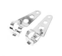Headlight Bracket Motorcycle Headlight Bracket Modification Holder Trestle Front Shock Absorber Material is Iron Part Light Tube Clamp(Silvery 28mm-34mm)