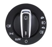 headlight control switch knob Car Headlight Fog Light Control Switch Knob Compatible With A6/S6 C6 2005-2011 For A3/S3 2004-2013 4F1941531E 4F1941531D(Black Silver)