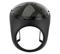 Headlight Fairing Cover, Motorcycle Headlight Fairing Wind Deflector 7inch Universal ABS Windshield for Motorcycles with 7in Headlight (Dumb black + black cover)