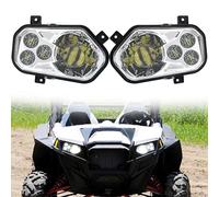 Headlight For ATV LED Headlight Left Right For 2012-2013 For Polaris For RZR For Side X For Sides For Sportsman For RZR 800 900 570 For ATV Accessories Headlamp(2PCS silver)
