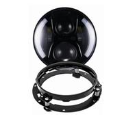 Headlight For Road For King For Steet For Glide For Touring Accessories Motorcyce 7 Inch Round LED Headlight With 7" Mounting Bracket Ring Support Headlamp(Black Set)