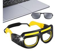 Headlight Glasses - Head Lamp Glasses Light | Night Walking Glasse, 5 Modes Waterproof Rechargeable Eyewear, Motion Sensor & Touch Control LED Headlight Glasse | For Cycling, Repairing 115g