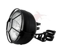 Headlight Grill Cover Motorcycle Refit Clear Headlight Vintage Round Head Light Grill Mask Bracket Front Lamp(7)