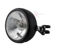 Headlight Grill Cover Motorcycle Refit Clear Headlight Vintage Round Head Light Grill Mask Bracket Front Lamp(2)