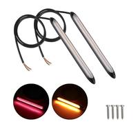 Headlight Headlights Universal 12V Car DRL Lights Turn Signal Flashing LED Strips Auto Day Running Lamps Fog Indicator Blinker Car Accessories(15.5cm Red Yellow)(23.5cm Red Yellow)