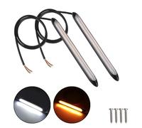 Headlight Headlights Universal 12V Car DRL Lights Turn Signal Flashing LED Strips Auto Day Running Lamps Fog Indicator Blinker Car Accessories(15.5cm Red Yellow)(23.5cm White Yellow)