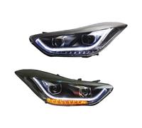 Headlight Lamp Assembly Compatible With Hyundai For Elantra 2011 2013 2014 2015 2016 2016 2pcs Headlights DRL Turn Signal High Beam Angel Eye Projector Lens