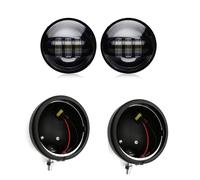 Headlight Motorcycle Turn Signal LED Spotlight Fog Light Bracket For Road For King For FLHR 1994-2013 For Electra For Street For Glide For FLHX 2014-2021 Headlamp(4pcs black B)
