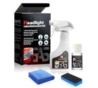 Headlight Restoration Kit, Automotive Head Light Restoration Fluid Kit - Car Headlamp Cleaner for All Vehicles That Restores Clarity, Removes Yellowing & Oxidation, Waterproof Gloss Finish (1 Set)