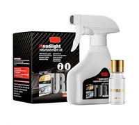 Headlight Restoration Kit, Automotive Headlamp Restoration Fluid Kit, Head Light Restoring Kits Spray, Headlight Lens Cleaner,Scratch Remover for Paint,Suitable for All Car Colors (Black 1set)