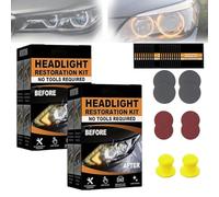 Headlight Restoration Kit, Automotive Headlamp Restore Fluid Oxidized Kit, Car Headlights Lens Polish Refurbishment Cleaner for All Vehicle Types