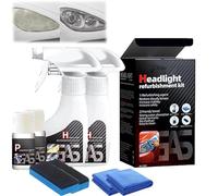 Headlight Restoration Kit, Ceramic Headlight Restoration Spray, Car Headlight Cleaner, Powerful Yellow Removal & Restoration, Headlamp Restore and Protect for Cars, Trucks, SUVs, Motorcycles (2 Kit)