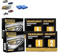 Headlight Restoration Kit,Crystal Plated Wet Wipes,2 Step Headlight Cleaner Protective Coating,Protective Cleaning Wipes,for Cars Truck Motorcycle