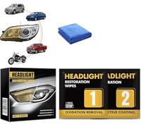 Headlight Restoration Kit,Crystal Plated Wet Wipes,2 Step Headlight Cleaner Protective Coating,Protective Cleaning Wipes,for Cars Truck Motorcycle