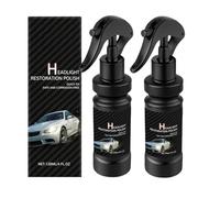 Headlight Restoration Polish,120ml Car Headlight Repair Spray,Extreme Cleaner & Surface Cleaner & HeadLight Renewal, Removes Dirt, Insects & Residue,Restores Clarity & Eliminates Haze (2)