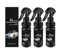 Headlight Restoration Polish,120ml Car Headlight Repair Spray,Extreme Cleaner & Surface Cleaner & HeadLight Renewal, Removes Dirt, Insects & Residue,Restores Clarity & Eliminates Haze (3)