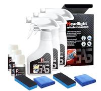 Headlight Restoration Spray, 2025 Upgraded Ceramic Headlight Restoration Kit, Car Headlight Cleaner Set for Cars, Trucks, SUVs, Motorcycles (3PC)