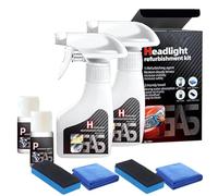 Headlight Restoration Spray, 2025 Upgraded Ceramic Headlight Restoration Kit, Car Headlight Cleaner Set for Cars, Trucks, SUVs, Motorcycles (2PC)
