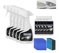 Headlight Restoration Spray, Ceramic Headlight Restoration Kit, Headlight Refurbishment Kit Restore and Protect Headlamp for Cars, Trucks, SUVs, Motorcycles, Head Light Cleaner, Removes Yellowing (5)