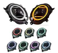 Headlights Assembly For BMW For Mini For Cooper F55 F56 F57 2014-2021 LED Headlight Head Lamp DRL Assembly Halogen Updated Plug And Play Car Headlight(2pc RGB halo A)