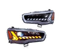 Headlights Assembly For Mitsubishi For Lancer Ex For Evo CF/CJ 2008-2017 Car Headlights LED Front Lamp Start UP Animation Sequential Lamp Assembly Car Headlight(Reflector Amber,Right-hand drive)