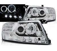 Headlights Compatible with Mitsubishi Pajero V60 2001 2002 2003 2004 2005 2006 RS-1396 Driver And Passenger Side Complete Set Headlight Front Lights Car Lamps Headlamp Headlamps Angel Eyes Chrome
