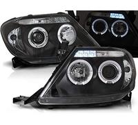 Headlights compatible with Toyota Hilux 2005 2006 2007 2008 2009 2010 2011 GV-1574 Front Lights Car Lamps Headlamp Headlamps Driver And Passenger Side Complete Set Headlight Assembly Angel Eyes Black
