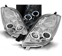 Headlights compatible with Toyota Yaris 2006 2007 2008 2009 GV-1569 Front Lights Car Lamps Car Lights Headlamp Headlamps Driver And Passenger Side Complete Set Headlight Assembly Angel Eyes Chrome