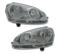 Headlights For Volkswagen Golf Mk5 Hatchback & Estate 2004-2010 - UK Pair | Chrome Inner - With Motor - For UK 1 Pair Drivers Right & Passengers Left Replacement