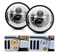 Headlights Headlamp For Mazda For Miata For MX-5 For MX5 1990 1991 1992 1993 1994 1995 1996 1997 Car 7Inch Led Headlight Round Angel Eyes Halo Front DRL Lights(Chrome 2pcs)