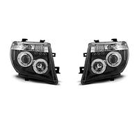Headlights VR-1405 Front Lights Car Lamps Headlamps Driver And Passenger Side Complete Set Headlight Angel Eyes Black compatible with Nissan Navara D40/Pathfinder 2005 2006 2007 2008 2009 2010