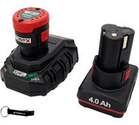 HEADNMORE® Bundle - Parkside® 12 V Battery Set 2Ah + 4Ah PAPK Battery + 2.4A Charger PLGK + Key Ring