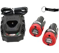 HEADNMORE® Bundle - Parkside® 12V / 2Ah Battery Set 2X Batteries PAPK 12 A4 2Ah + 1x Charger PLGK 12 A3 + HEADNMORE® Key Ring