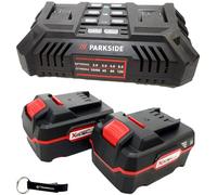 HEADNMORE® Bundle - Parkside® 20 V Battery Double Charger PDSLG 20 + 2 x 4Ah Battery + Headnmore® Keyring