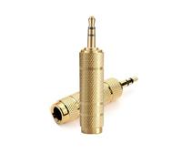 Headphone Adapter Jack Converter Stereo Dual Channel Convenient Audio Plug Easy Installment Mixer Power Amplifier 3.5to6.5 Gold
