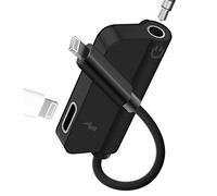 Headphone Adapter Lightning to 3.5mm AUX Audio Jack and Charger Extender Dongle Earphone Headset Splitter Compatible with iPhone 11 12 Mini pro max xs xr x se2 8 7Plus for iPad Air Cable Converter