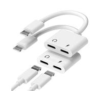 Headphone Adapter Lightning to Audio Jack and Charger Extender Earphone Charging Splitter Compatible with iPhone 11 12Mini pro max xs xr x 7 8plus for iPad air Cable Converter for Apple MFI Certified