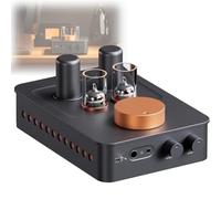 Headphone Amp Preamp with Tone Control, Vacuum 5654W*2 & 6AC7*2, 3.5mm & 6.35mm Jacks for Home Audio